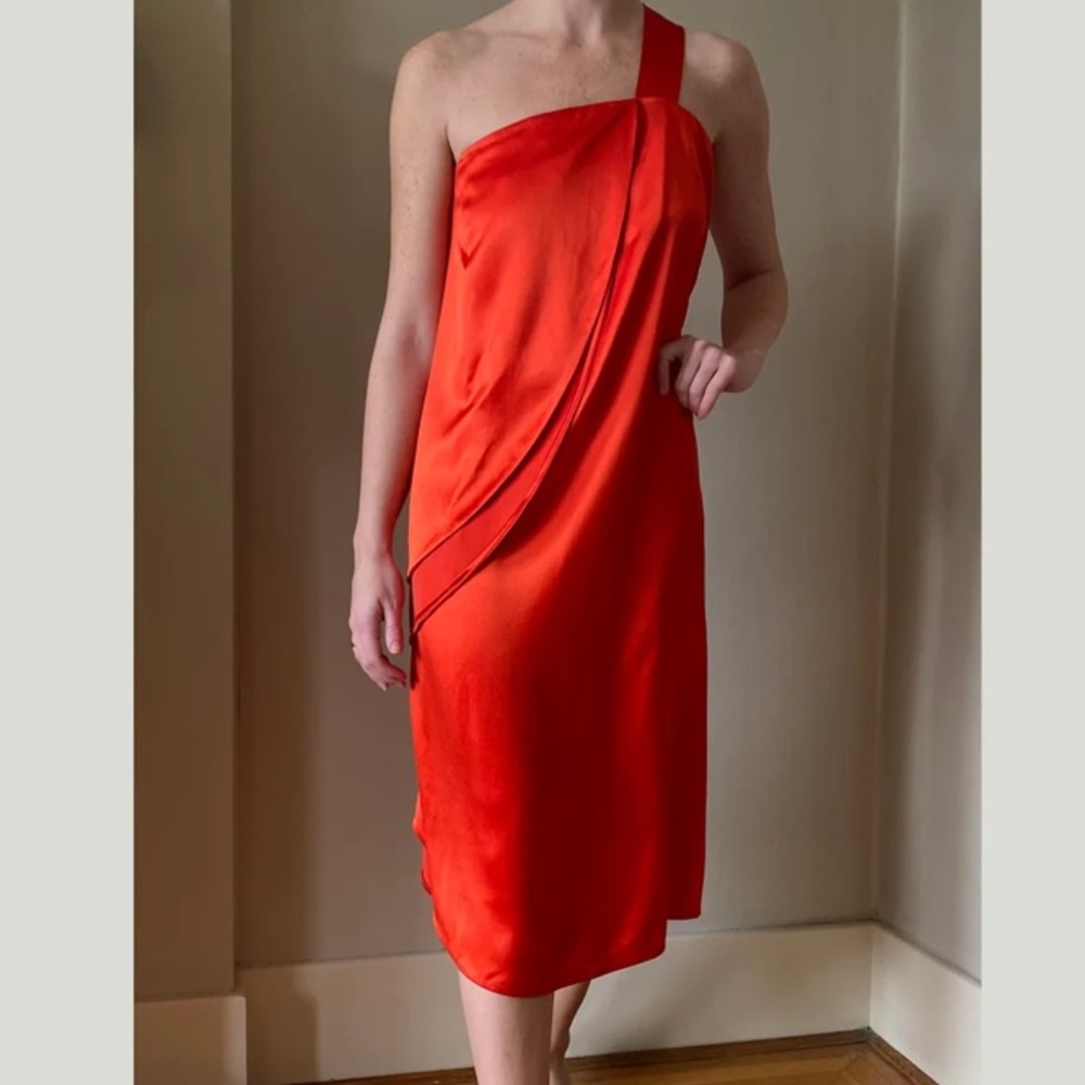 Ports 1961 silk one shoulder dress